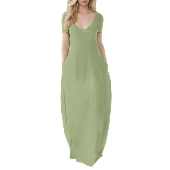 Women's Plus Size Maxi Dress Summer Casual Long Dress Flowy Comfortable Elegant Boho 2025 Fashion Womens Casual Trendy Midi Dresses