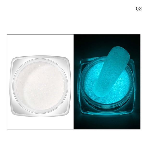 Polvos para uñas, paquete de 6 colores, para decoración de uñas, polvos luminosos, pinceles de maquillaje