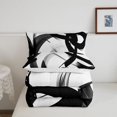 thumbnail image 5 of Homewish Aesthetic Lines Twin Comforter Sets,Geometric Abstract Bedding Set,Black White,Reversible,2pcs,1 Comforter and 1 Pillowcase, 5 of 7