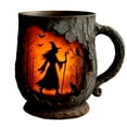 thumbnail image 2 of ToyKingdee Witch Forest Fire Mug, 3d Relief + Forest Silhouette Mugs, Vintage Outdoor Coffee Gifts, Nature Lovers Mountain Hiking Camping Lovers Halloween Coffee Mugs Gifts, 2 of 2
