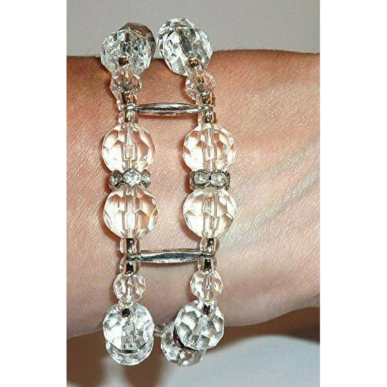 Double Band Crystal Women's Medical Alert ID Interchangeable Replacement Bracelet by Hidden Hollow Beads