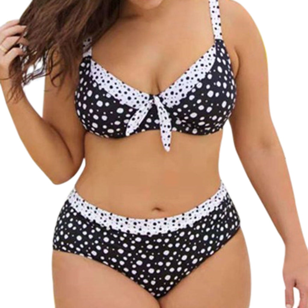 Women Plus Size Braces Pushup Bra Bowknot Twopiece