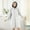Gray, variant on Hooded Bathrobe for Women Plush Fleece Wearable Blanket Robe Soft Warm Sleepwear Cozy Oversized Loungewear Gown
