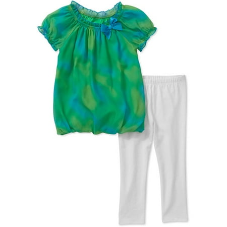 Healthtex Baby Girls' 2 Piece Ombre Chiffon Tunic and Pant Set