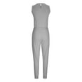 thumbnail image 6 of Gifts Usmixi Jumpsuits for Women Dressy Casual Pocket Adjustable Drawstring Tank Maxi Jumpsuits Overalls Summer Crewneck Sleeveless Solid Long Formal Rompers Gray s, 6 of 7