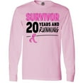 thumbnail image 3 of Inktastic Breast Cancer Survivor 20 Years and Running with Pink Ribbon Long Sleeve T-Shirt, 3 of 5