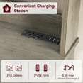 thumbnail image 2 of Gaderth Bakers Rack with 2 Glass Doors, Farmhouse Bakers Rack with Power Outlet, Coffee Bar, Microwave, Kitchen Storage Shelves, Small Kitchen Bakers Rack Cabinet with Large Storage, Easy Assembly, 2 of 8