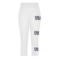 thumbnail image 4 of Juslio Girls Pants Kids Girls Fashion Print Summer Leisure Yoga Leggings Sports Cropped（White Capris， 5 Years）, 4 of 8