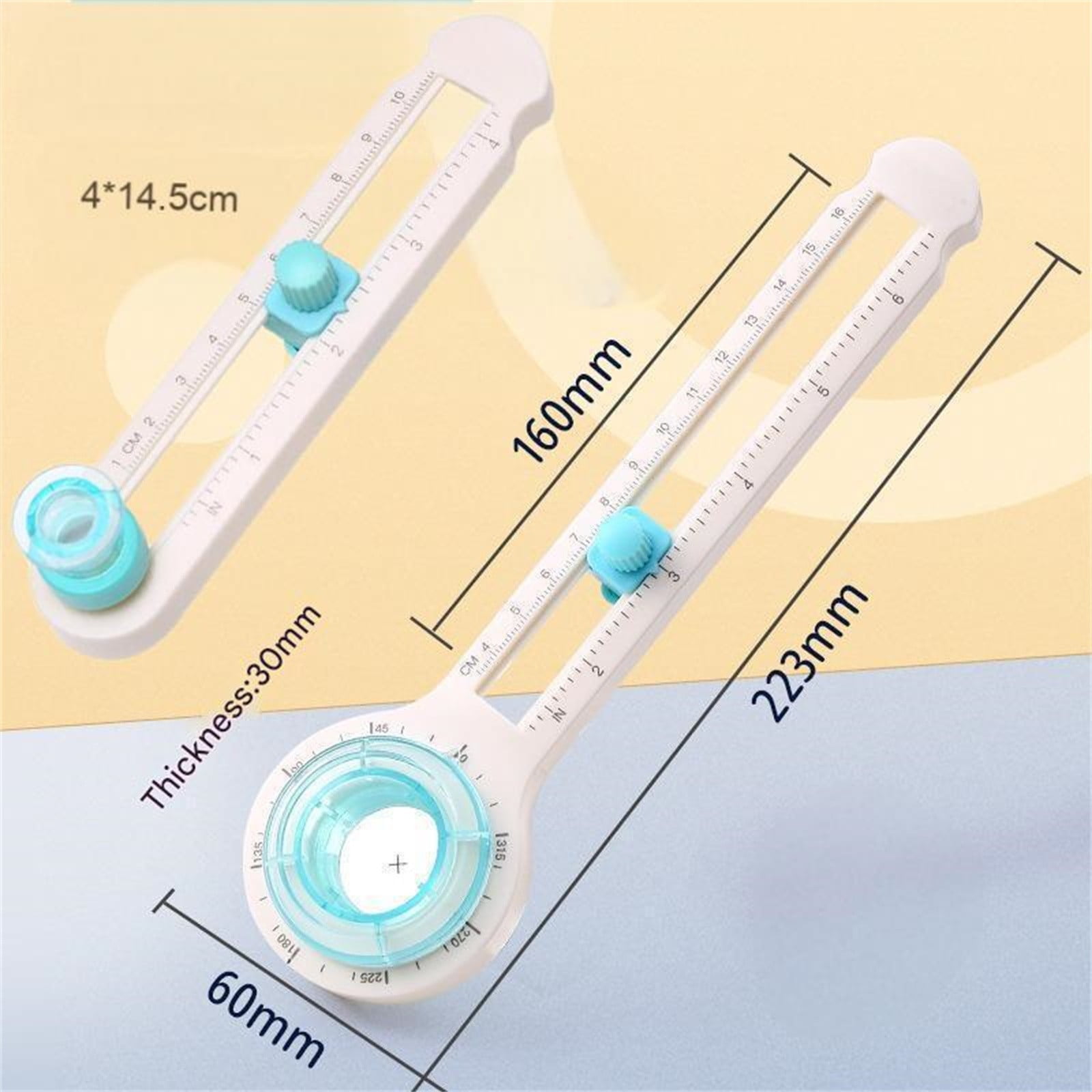 KW-TRIO Adjustable Circle Cutter Multifunctional Craft Cutting Tools Paper Fabric Scrapbooking Cards Cutters for Home Study Offices