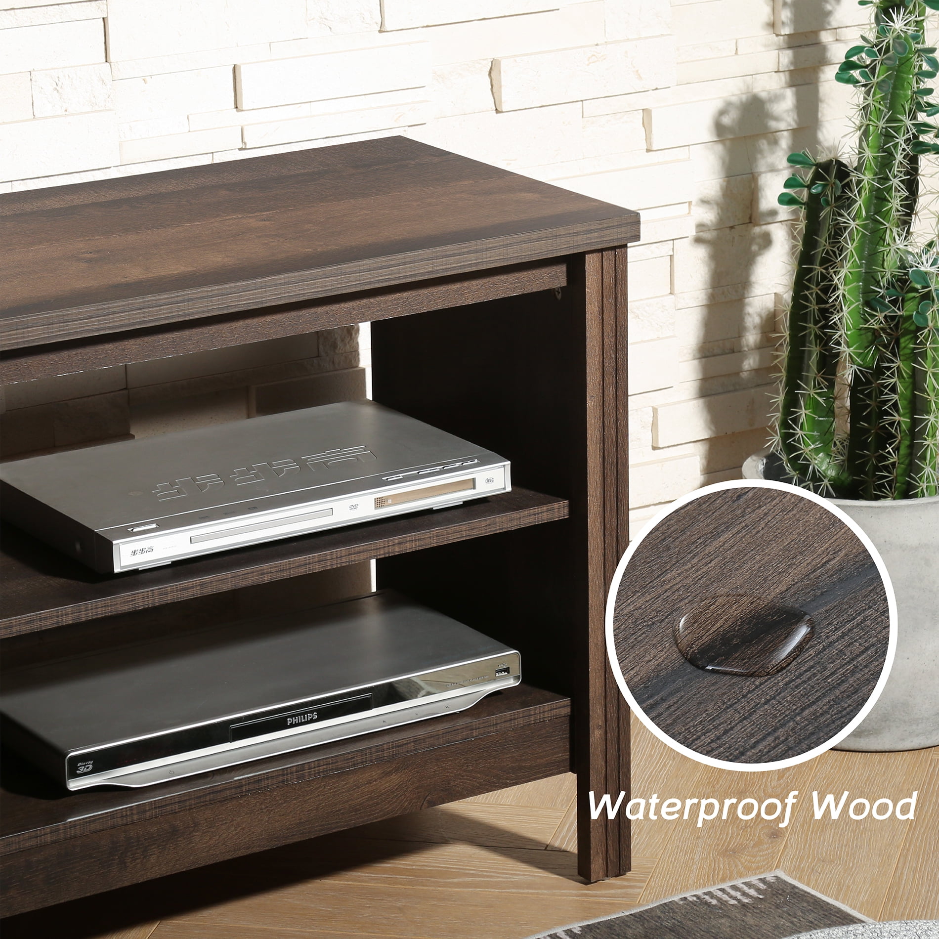 Wampat TV Stands for 75 inch TV Entertainment Center Wood Media Console Storage Cabinet, 70 inch, Espresso