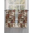 thumbnail image 5 of Country Patch Plaid Living Room Curtains 2 Panel, Brown Farmhouse Retro Bear Deer Cabin Cafe Window Treatment, Farmhouse Bedroom Bathroom Kitchen Curtains Drapes 104"x45", 5 of 6
