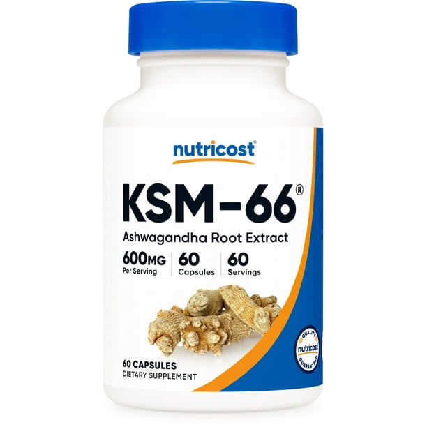 Nutricost KSM66 Ashwagandha Root Extract Supplement 600mg, 60 Vegetarian Capsules