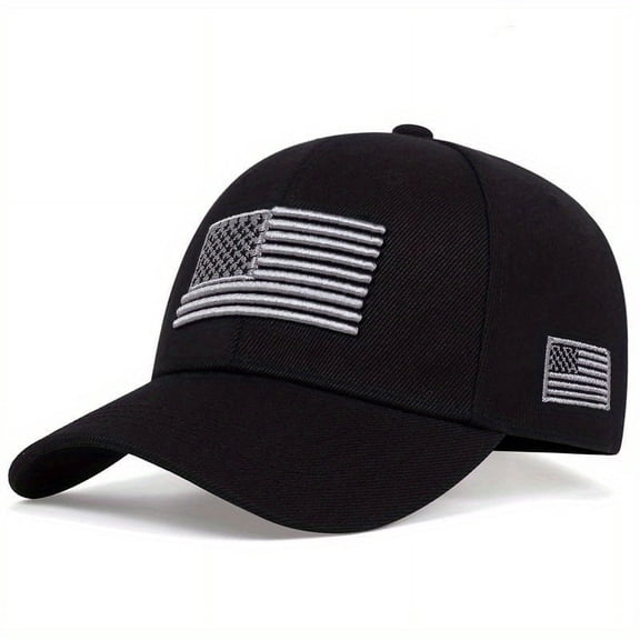 American Flag Embroidered Baseball Cap – Solid Color, Vintage Sun Hat – Adjustable, Lightweight "Dad Hat" for Men and Women