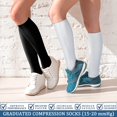 thumbnail image 2 of 3 Pairs Copper Compression Socks for Women & Men Circulation 15-20 mmhg - Better Blood Flow, Swelling, Best Support for Medical, Running, Nursing, 2 of 7