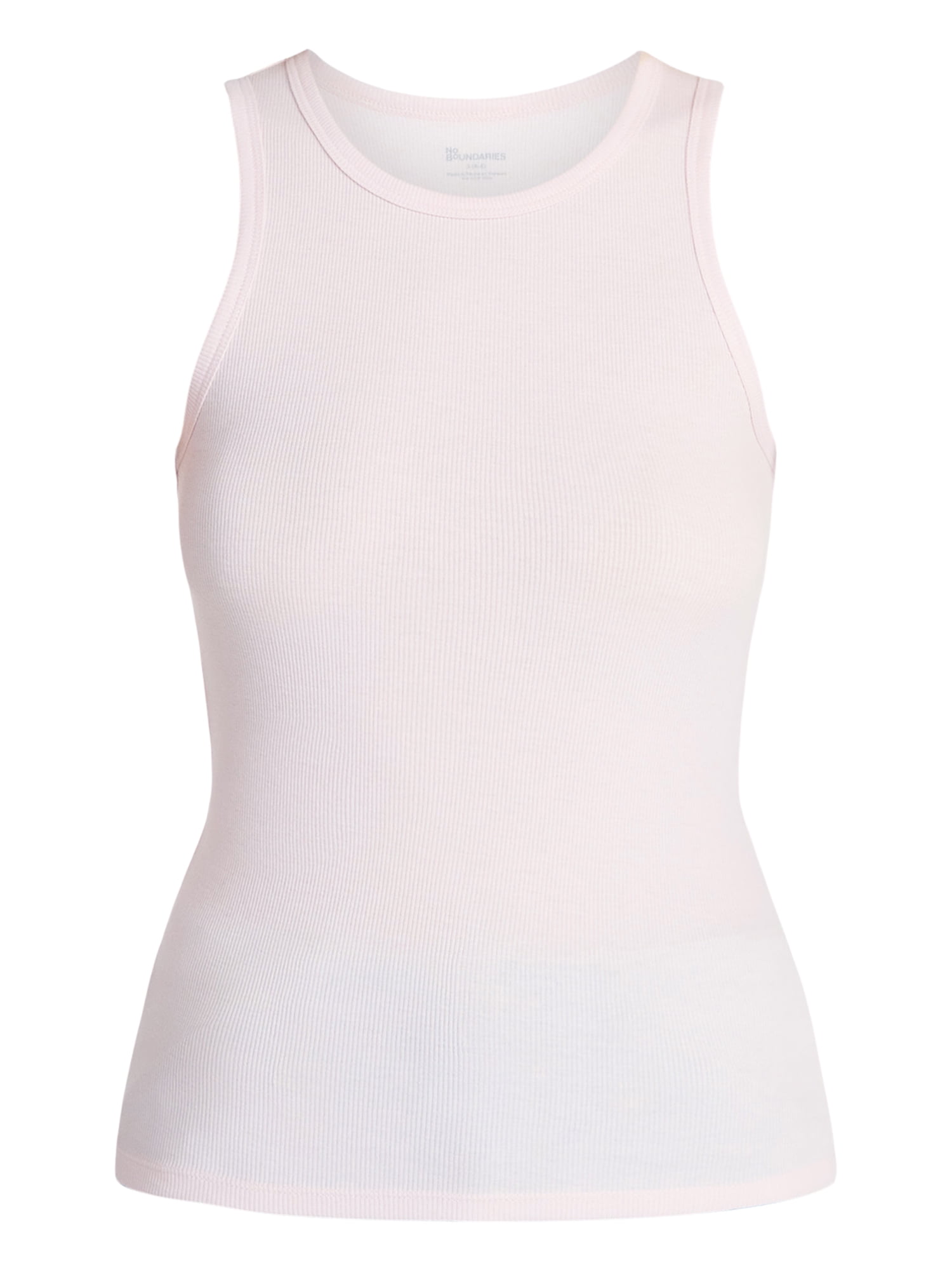 No Boundaries Ribbed High Neck Tank Top, Women's XXS-XXL