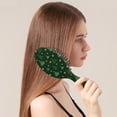 thumbnail image 2 of Dark Green Christmas Tree and Star Pattern Hair Brush,Girls Detangling Hair Brush,Glide Through Tangles with Ease for Wet & Dry Hair,8.8"X2.8", 2 of 7