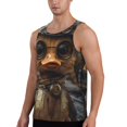thumbnail image 2 of Gukieu Vintage Gentleman Duck Print Men's Quick Dry Fitness Vest, Round Neck Sleeveless Fitness Bodybuilding Top-Small, 2 of 7
