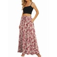 thumbnail image 5 of Women'S Flowy Maxi Skirt Summer Pleated High Waisted Casual Long Skirts with Pockets Safflower XXL, 5 of 8