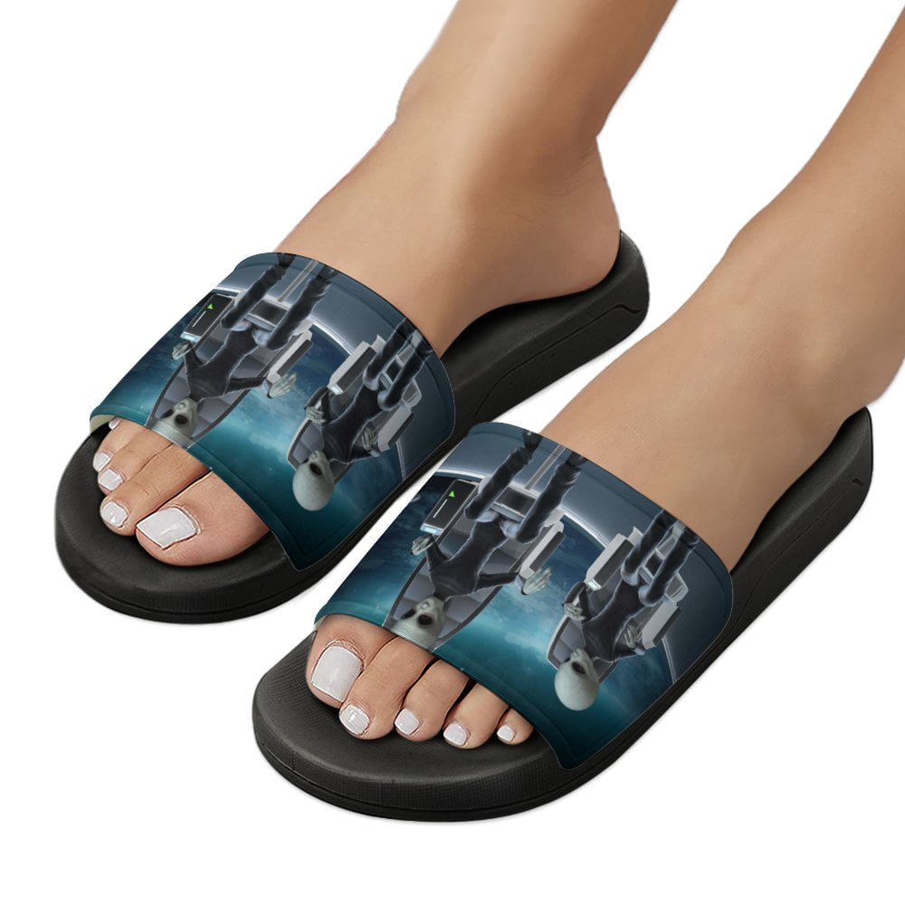 GZHJMY Stylish Slides for Women Men, Alien Piloting