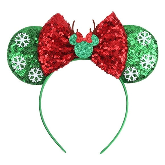 LSHDXD Diadema con Orejas de ratón navideñas, Diadema con Aro para el Cabello, Diademas con Purpurina para ratón, Accesorios para el Cabello, Tocado para Suministros para Fiestas navideñas, Vestido de