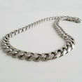 thumbnail image 6 of 24" 15mm 316L Stainless Steel Heavy Link Silver Curb Cuban Chain Men Necklace, 6 of 9