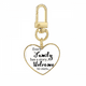 thumbnail image 1 of Historia de familia cita Llavero de metal en forma de corazón dorado, 1 of 3
