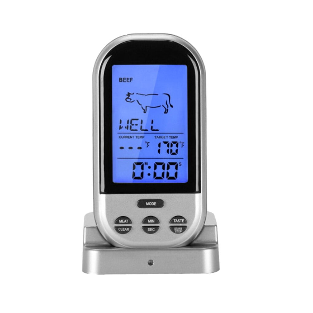 RIWPKFH Meat Thermometers Bluetooth LCD Digital Probe Remote Wireless BBQ Grill Kitchen Thermometer Home Cooking Tools with Timer Alarm