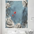 thumbnail image 1 of Vintage Tapestry, Grunge Rose Petals and Butterflies Red Hearts Love Valentines Vintage Design, Fabric Wall Hanging Decor for Bedroom Living Room Dorm, 5 Sizes, Slate Blue Grey, by Ambesonne, 1 of 1