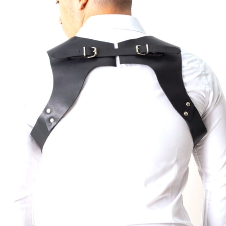 YROHGKPN PU Leathers Suspenders for Men, Vintage Men Harness Punk Apparels Strap Chest Shoulder Belt