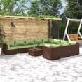 thumbnail image 1 of vidaXL 11 Piece Garden Lounge Set with Cushions Poly Rattan Brown, 1 of 5