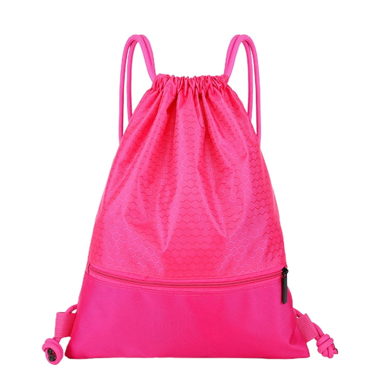 SPRING PARK Nylon Waterproof Zipper Drawstring Backpack Bag Large