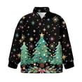 thumbnail image 4 of Chaqlin Christmas Tree Zipper Sweatshirt for Kids Girls Quarter zip Up Pullover Lightweight Comfy Casual Long Sleeve Fall Winter Top Size 9-10, 4 of 7