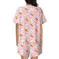 thumbnail image 6 of Fuzoiu Rabbit And Carrot Print Women's Short-Sleeved Pajama Set,Lounge Sleepwear Set,Womens Pajama Sets 2 Piece,Button-Up Top and Shorts with Pockets-3X-Large, 6 of 7