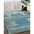 thumbnail image 2 of Ahgly Company Indoor Round Mid-Century Modern Blue Oriental Area Rugs, 3' Round, 2 of 6