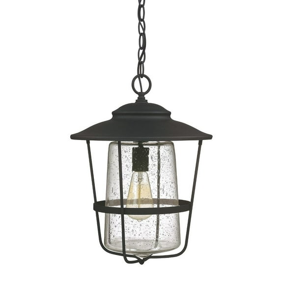 9604BK-Capital Lighting-Spencer - One Light Outdoor Hanging Lantern  Black   Finish with Clear