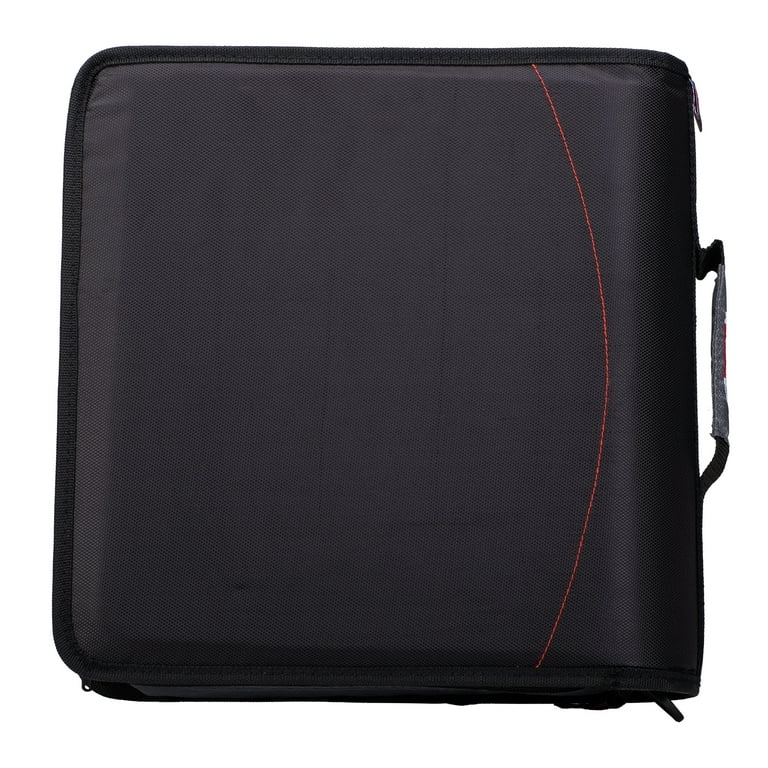 Case•it Mighty Zip Tab, Zip Binder w/ 5-Sub. File, Black, 3
