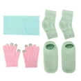 thumbnail image 3 of Nieyigj Moisturizing Socks and Gloves Set with Gel Neck Wrap, Spa Therapy for Cracked Dry Skin Repair, Green & Pink, 5-Piece Kit (Socks, Gloves, Heel Sleeves, Neck Wrap), 3 of 9