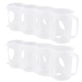 thumbnail image 3 of FELTECHELECTR Organizador de latas de refresco de 4 secciones, 2 unidades, tipo tirador manual, para refrigerador, caja de almacenamiento de plástico (transparente), 3 of 6