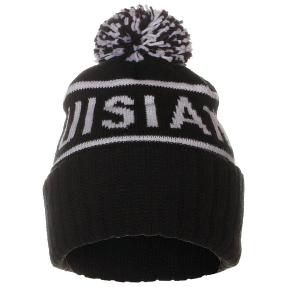 US Cities USA Great American Cities States Cuff Knit Pom Pom Beanie Hat Cap