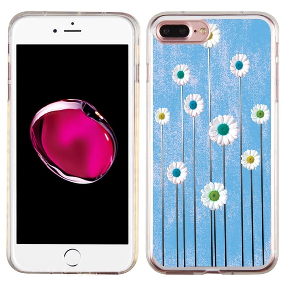Slim-Fit Case for Apple iPhone 8 PLUS / 7 PLUS, OneToughShield ® Premium TPU Gel Protector Phone Case - Daisy Sky