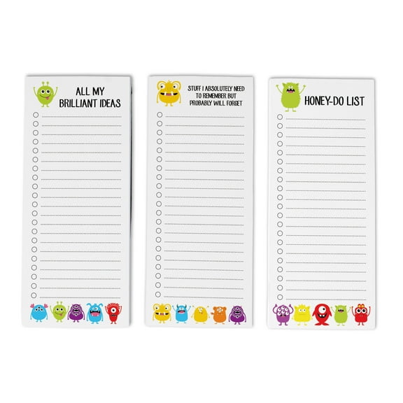 Inkdotpot Pack of 3 Magnetic Fridge To-Do List Notepads- Magnetic Memo Pads For Refrigerator-(50 Sheets Each)-Q8