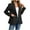 Black, variant on Women's Long Sleeve Blazer Dressy Casual Lapel Collared Single Button Work Office Suit Jacket for Business Wedding Party