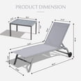 thumbnail image 2 of AngLink Chaise Lounge Outdoor Set of 3, Lounge Chairs for Outside with Wheels, Outdoor Lounge Chairs with 5 Adjustable Position, Pool Lounge Chairs for Patio, Beach, Yard, Deck, Poolside, Grey, 2 of 12