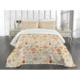 thumbnail image 3 of Ambesonne Retro Quilted Bedspread Set 3 Pcs, Flowers Singing Birds, Queen Size, Multicolor, 3 of 5