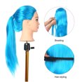 thumbnail image 4 of Cabeza de maniquí con soporte de pinza para trenzado de cabello, cabeza de maniquí de práctica para peluquería, cosmetología, conjunto de peluca de cabello falso, 4 of 10