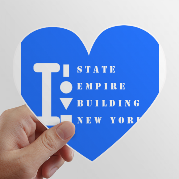 Empire State Building New York Heart Vinyl Sticker Bicycle Bottle Decal