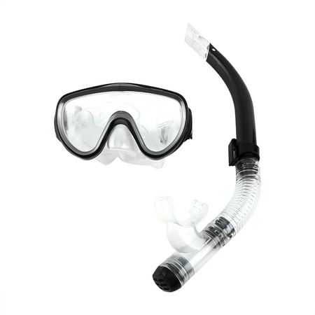 - Yoosoo PVC Tempered Glass Diving Goggles Mask Scuba Snorkeling Mask Snorkel Set for Adult, Black