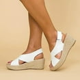 thumbnail image 3 of Espadrilles Compensées pour Femmes Sandales d'Été à Plateforme avec Bride Cheville Taille, 3 of 5