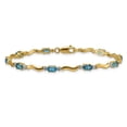 thumbnail image 3 of Auriga 14k Yellow Gold Fancy Diamond and Blue Topaz Bracelet 7inch for Women, 3 of 6