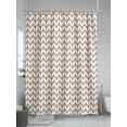 thumbnail image 5 of Shower Curtain, Striped Abstract Chevron Pattern Brown Line Washable Shower Curtain with Hooks Bath Decor Fabric Shower Curtains for Bathroom, Hotel, Stalls, Bathtubs, 72x72 Inch, 5 of 6